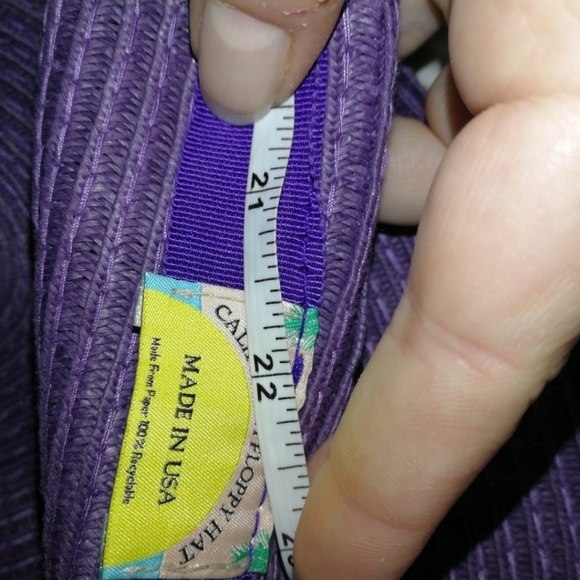 2 for 25$CALIFORNIA HAT Purple Summer Floppy Style Recyclable Paper Hat One Size - Picture 4 of 4